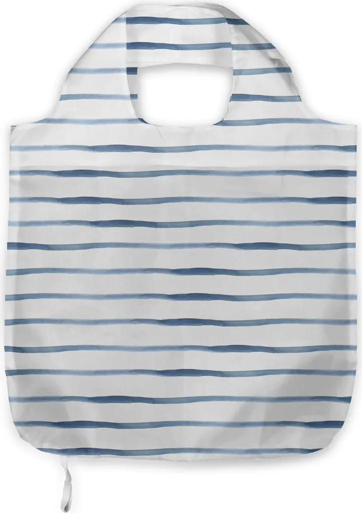 Borsa Harbor Stripes ABAKUHAUS: Shopping Bag Blu Notte in Tessuto Premium