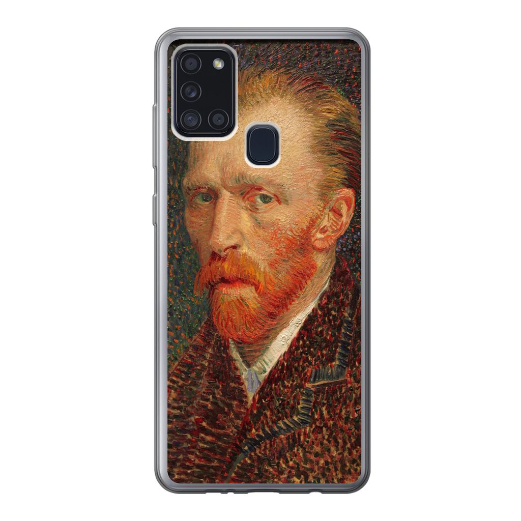 MuchoWow Handyhülle Schutzhülle Hülle für Samsung Galaxy A21s Selbstporträt - Vincent van Gogh Silikon Softcase Handy Hülle - Hartschale