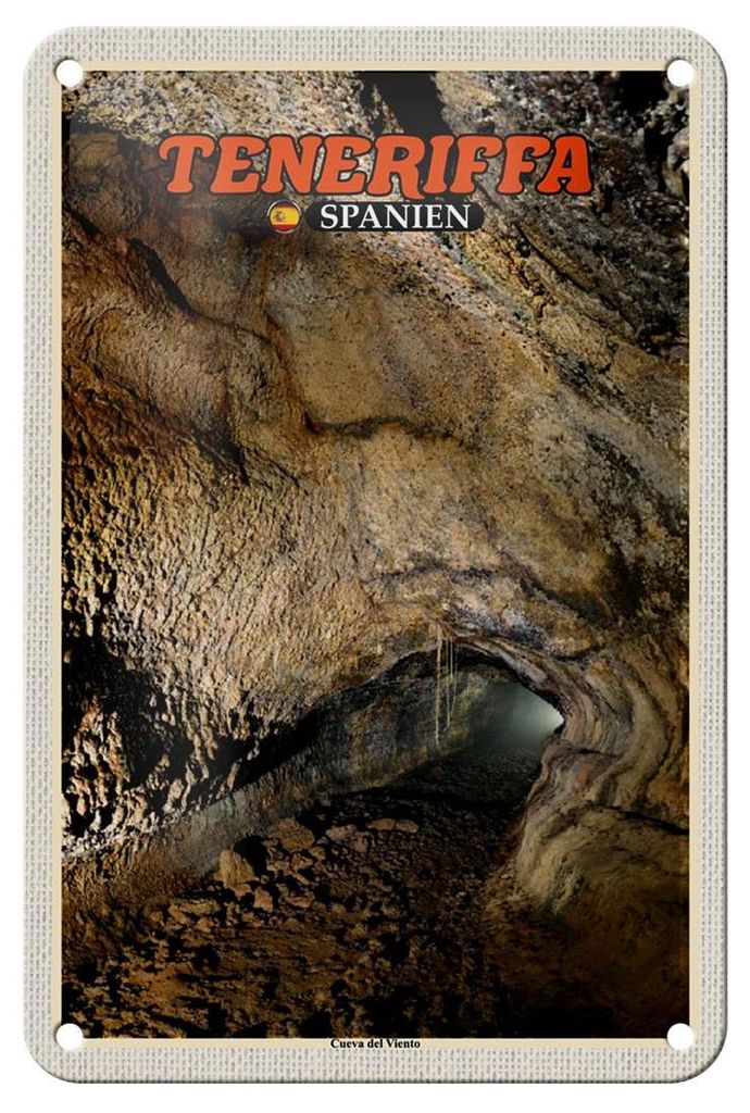 Blechschild Reise 12x18cm Teneriffa Spanien Cueva del Produktbild 