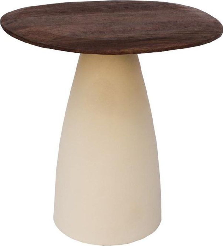 Couchtisch Brix 50x43x42 cm Mangoholz Stahl Natur Beige