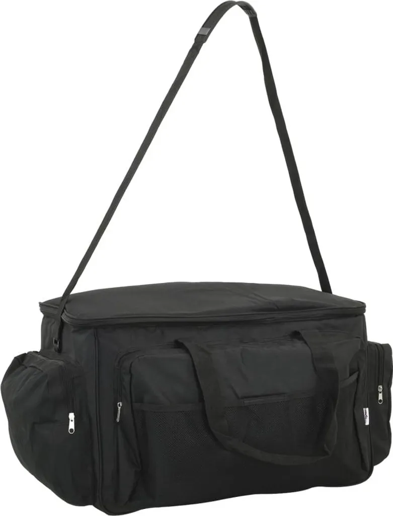 Sac de pêche Imperméable pour Rangement Appâts et Moulinets Noir Oxford
