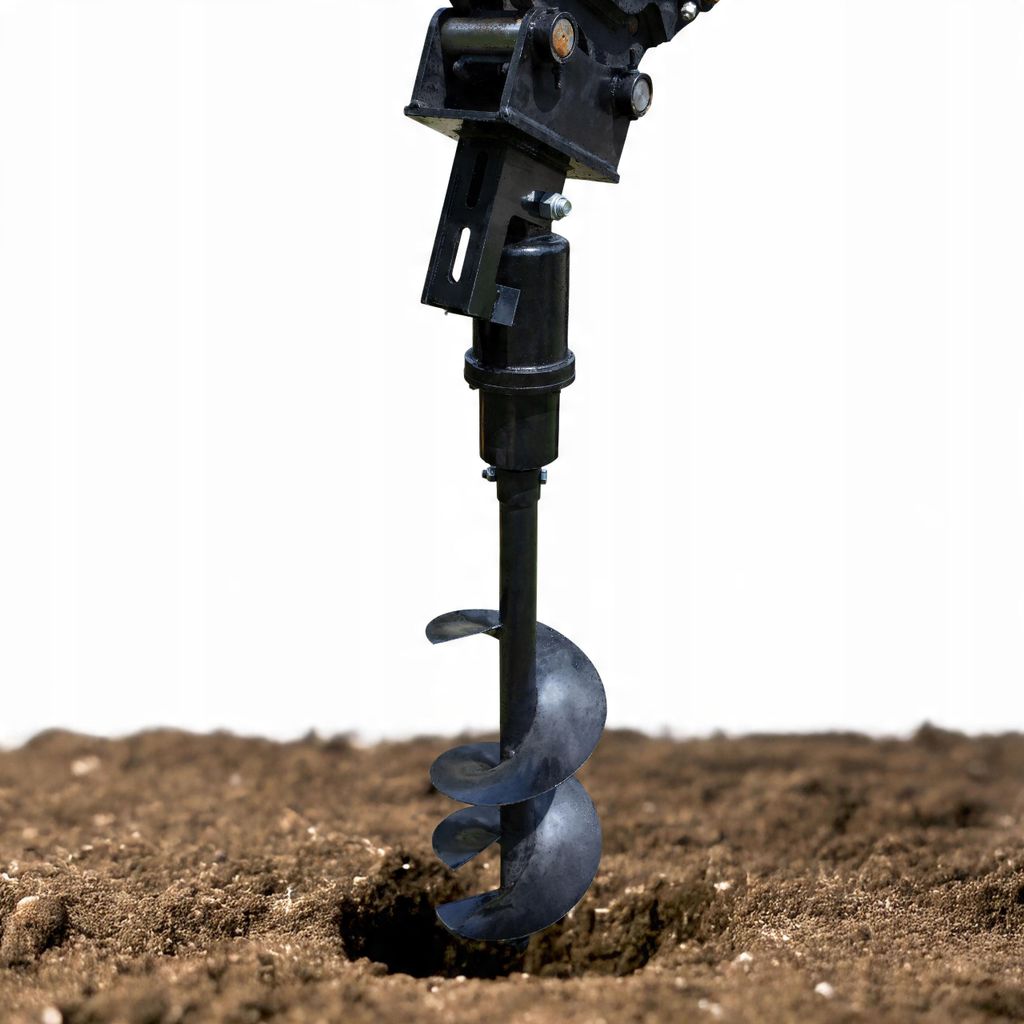 Hydraulische Bohrmaschine 110 cm – Bohrdurchmesser 30 cm | Für Bagger bis 4 Tonnen | Bau, Garten, Fundamentarbeiten