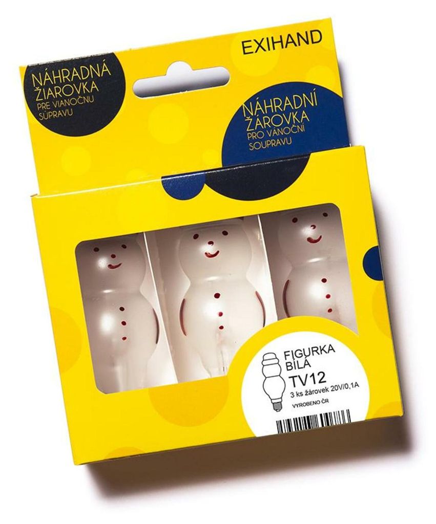 Exihand Blisterpackung mit 3 Glühbirnen, weiß, 20 V/0,1 A