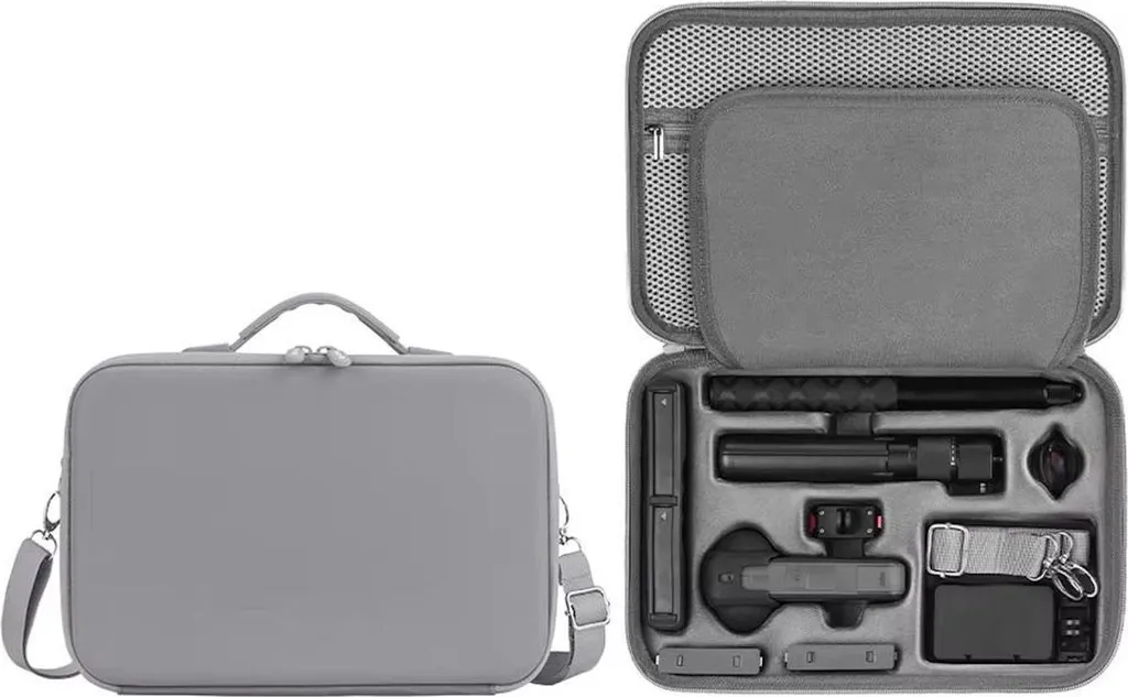 Sac Insta360 X5 Flymile en similicuir gris tout-en-un haut de gamme