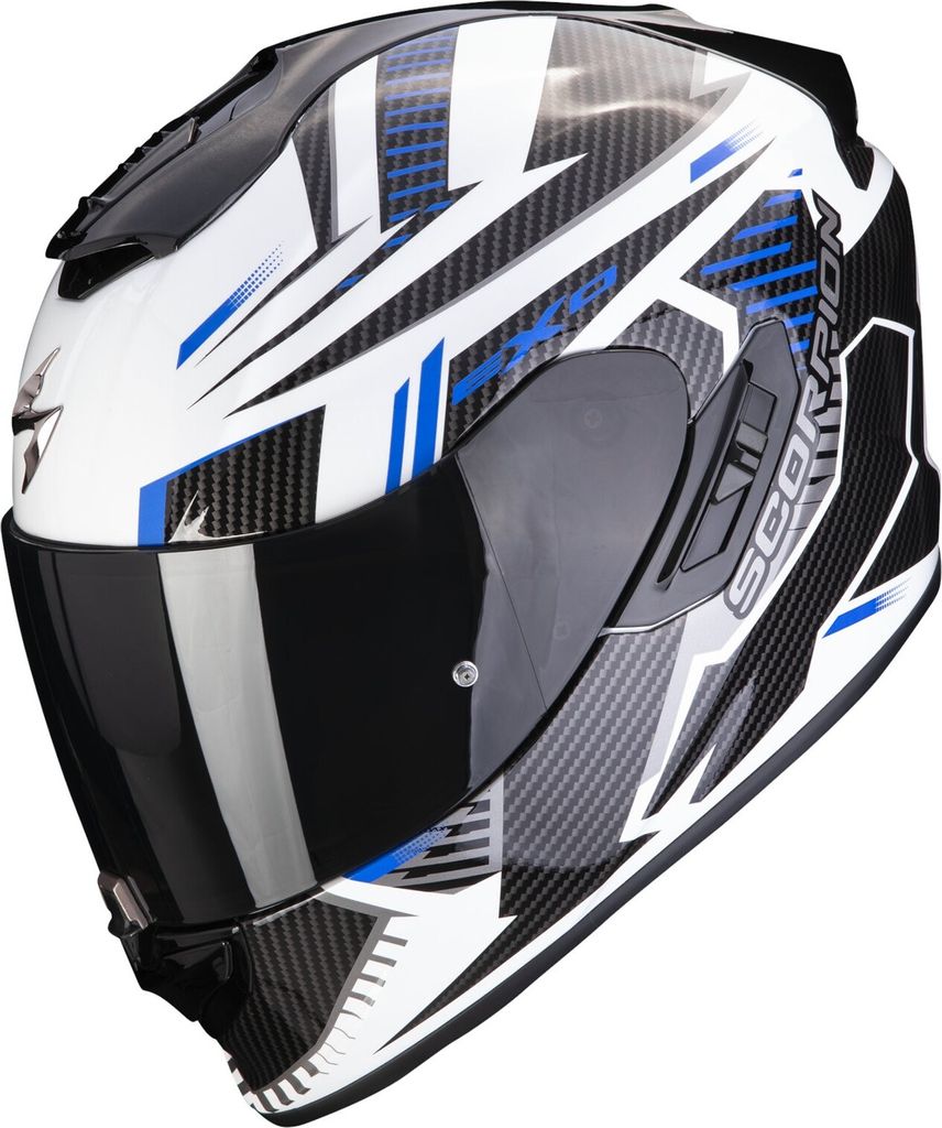 Scorpion EXO-1400 Evo Air Shell Helm, weiß/blau, S (55/56)