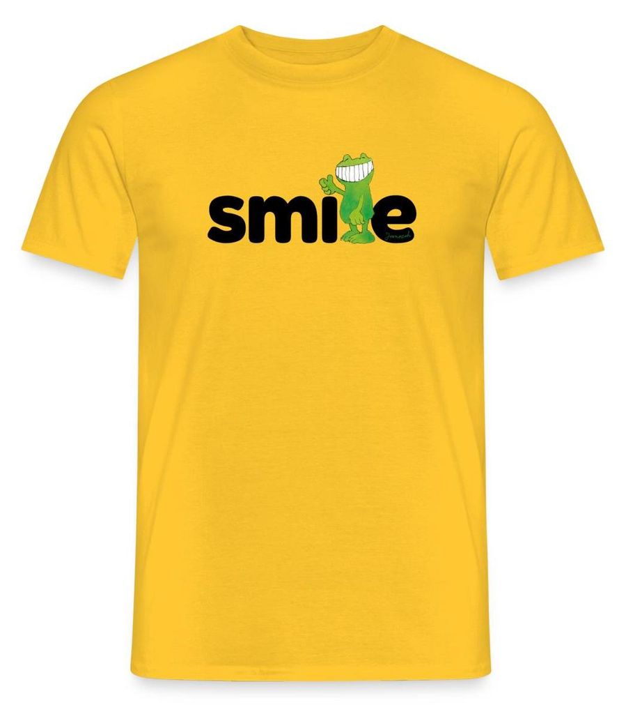 Spreadshirt Janosch Günter Kastenfrosch Smile Design Männer T-Shirt, XL, Gelb
