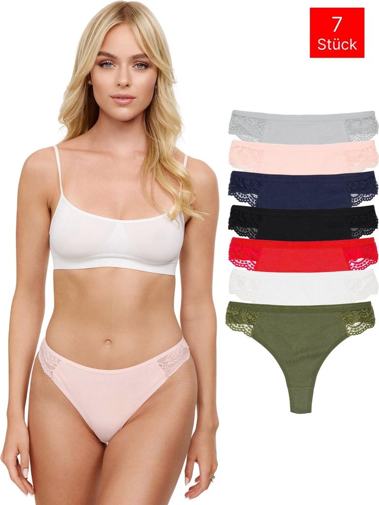 Tazzio Damen String 7er-Pack F913 (Mix, M) Produktbild 