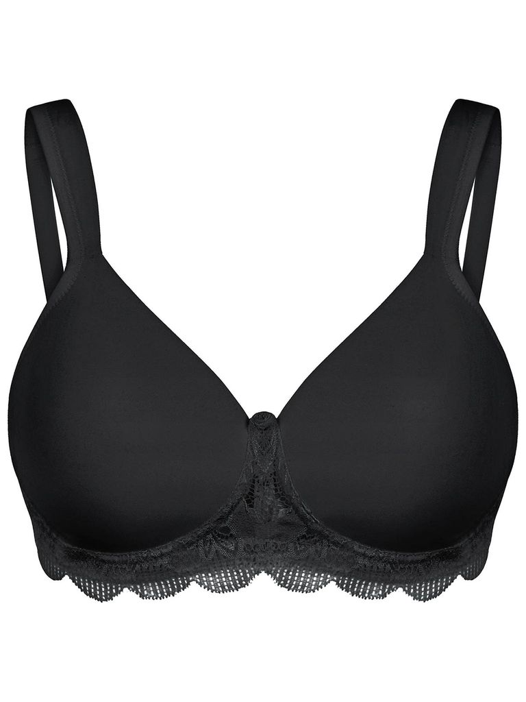 SUSA Schalen-BH ohne Bügel Latina Modell 8129 (BH Größe: 85 D / Farbe: schwarz)