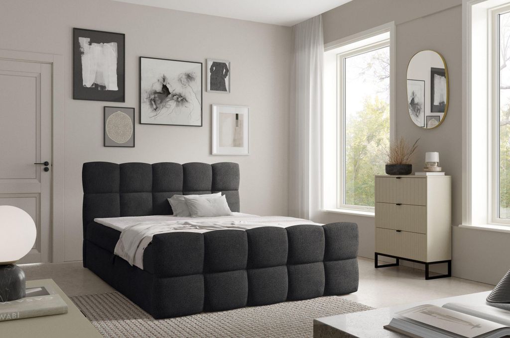 YOURHOUSE24 Boxspringbett Valentino Doppelbett Bettgestell Lattenrost (Farbe: Coral 60, Größe: 120x200 cm)