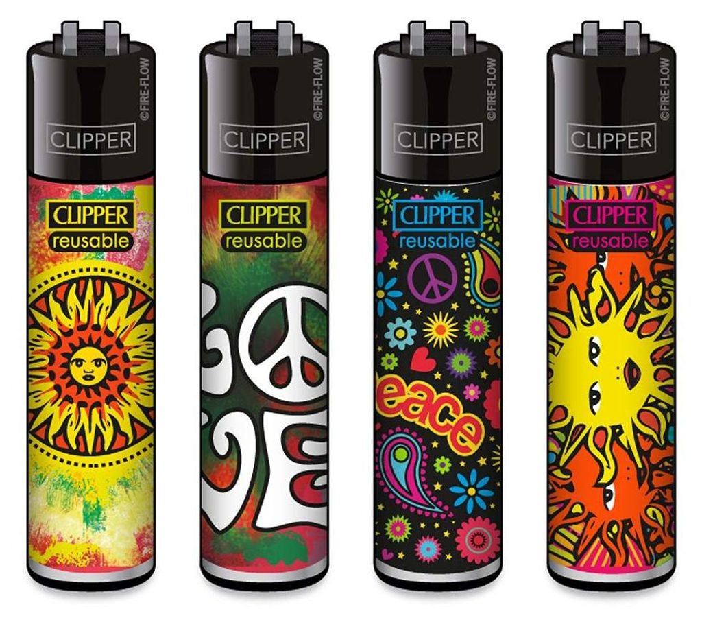 Clipper® Feuerzeuge 4er Set : Hippie 4 Produktbild 