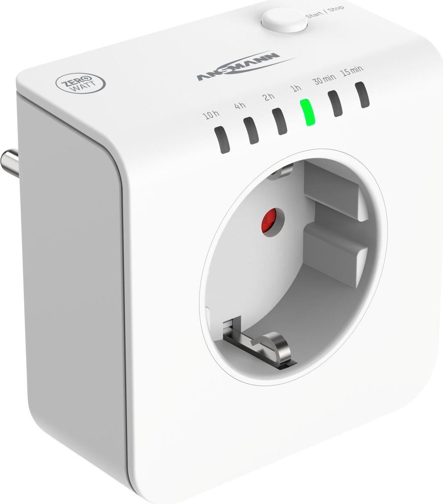 ANSMANN Zeitschaltuhr, Energiespar-Steckdose, weiß, 3680 W, für Innenbereich