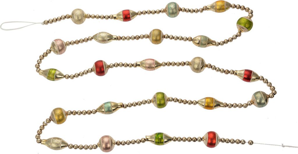 Clayre & Eef Dekoration Weihnachtsgirlande Ø 2x180 cm Silberfarbig Metall Glas