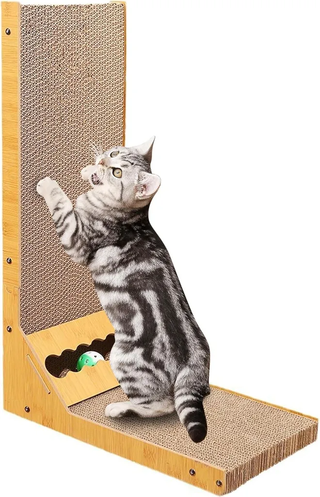 Planche de jeu chat en carton de crabe haute densité avec balles XL
