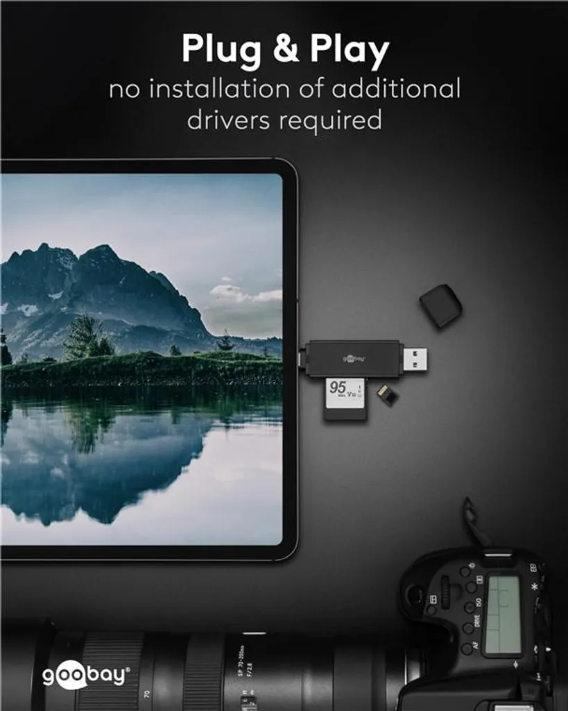 Lecteur SD et Micro SD Rapide USB 3.0 et USB-C Goobay Haute Performance - 10