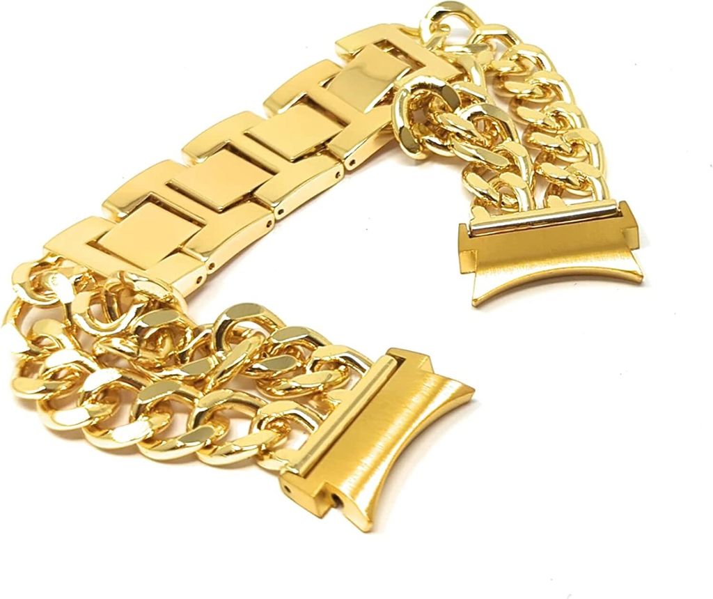 SYSTEM-S Armband 20 mm aus Metall für Samsung Galaxy Watch 4 Smartwatch in Gelb