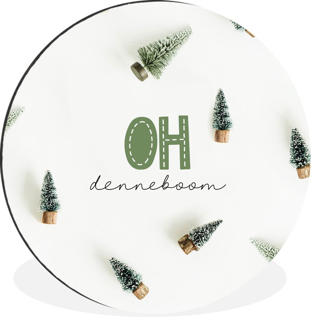 MuchoWow Aluminium Wandkreis Winter - Weihnachten - Tannenbaum Ø 90 cm Wanddeko Modern Wohnzimmer - Mauerkreis - Wandbilder - Runde Bild - Bild ...