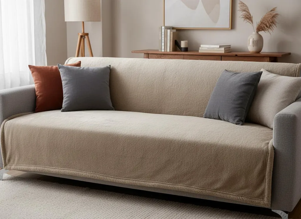 Coperta BERTA Beige 170x210 cm Mybesthome: Plaid Divano Elegante e Morbido