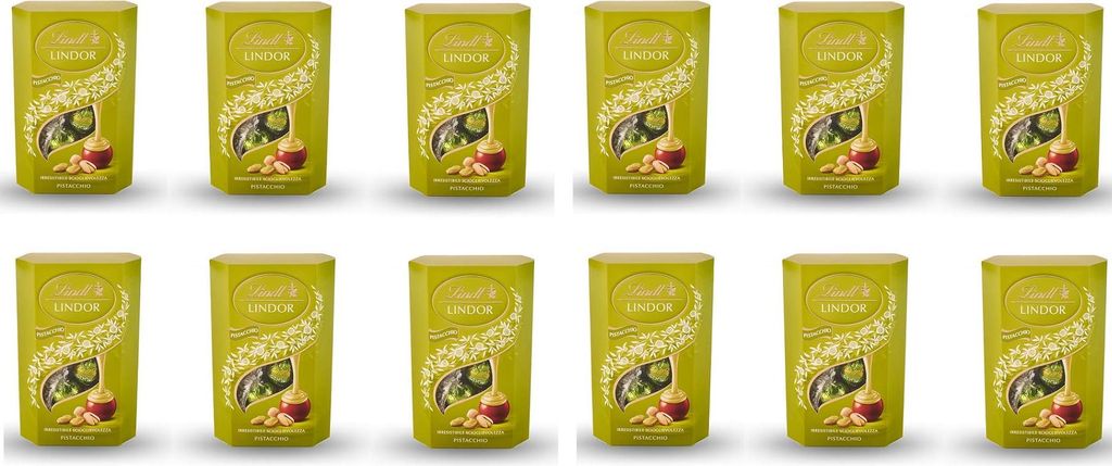 12x Lindt Lindor Pistacchio Milchschokoladen pralinen gefüllt mit Pistaziencreme 200g