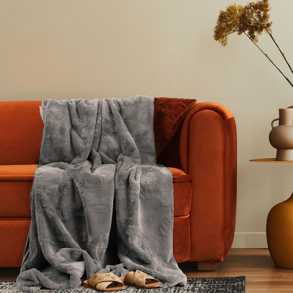 Deko Wohnzimmer Decke Kuscheldecke Tagesdecke Sofadecke Waschbar Weich Soft 150x200cm Anthrazit