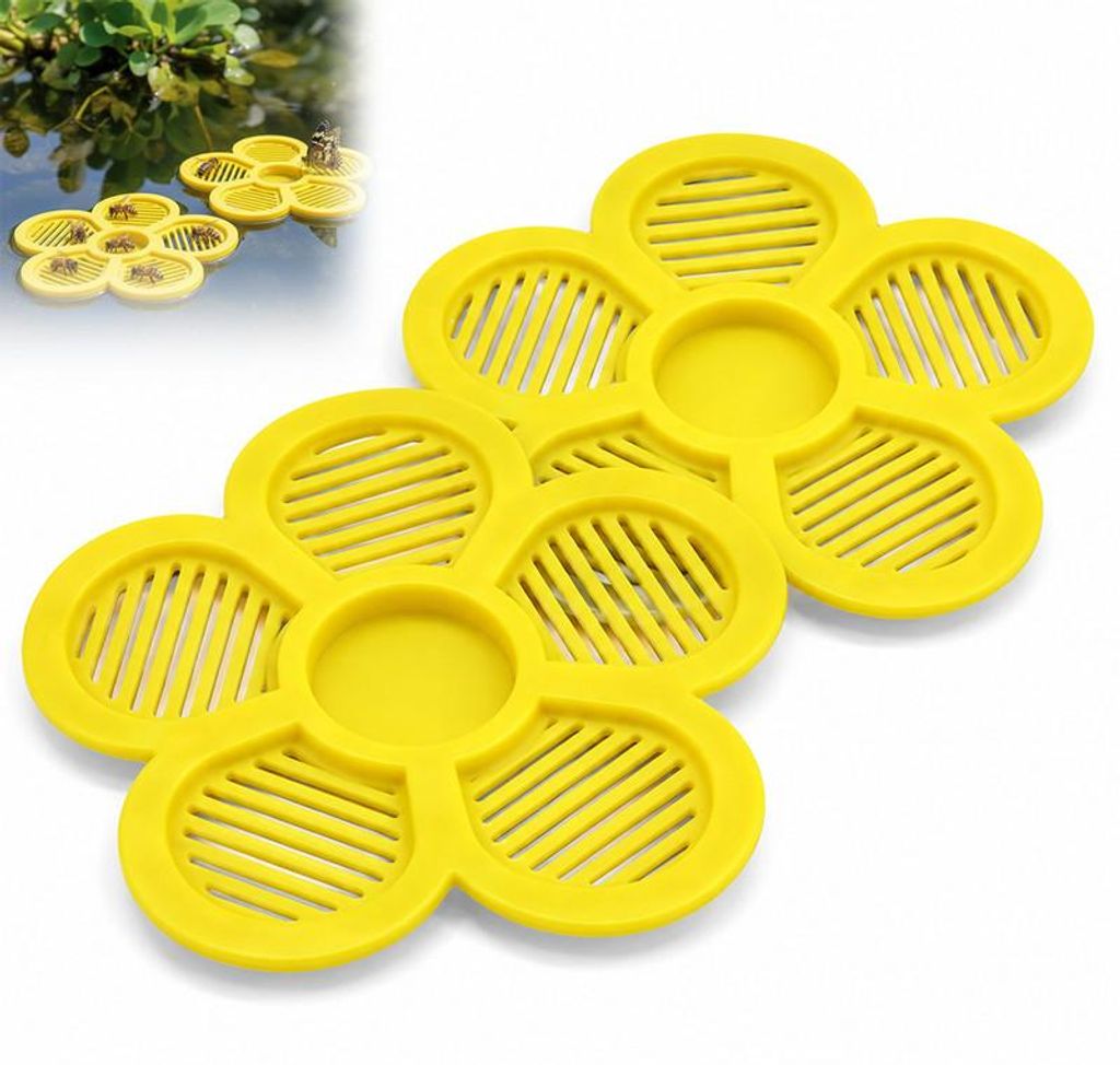 2er Set Schwimmende Bienentränke Blumenform, Anti-Rutsch Produktbild 