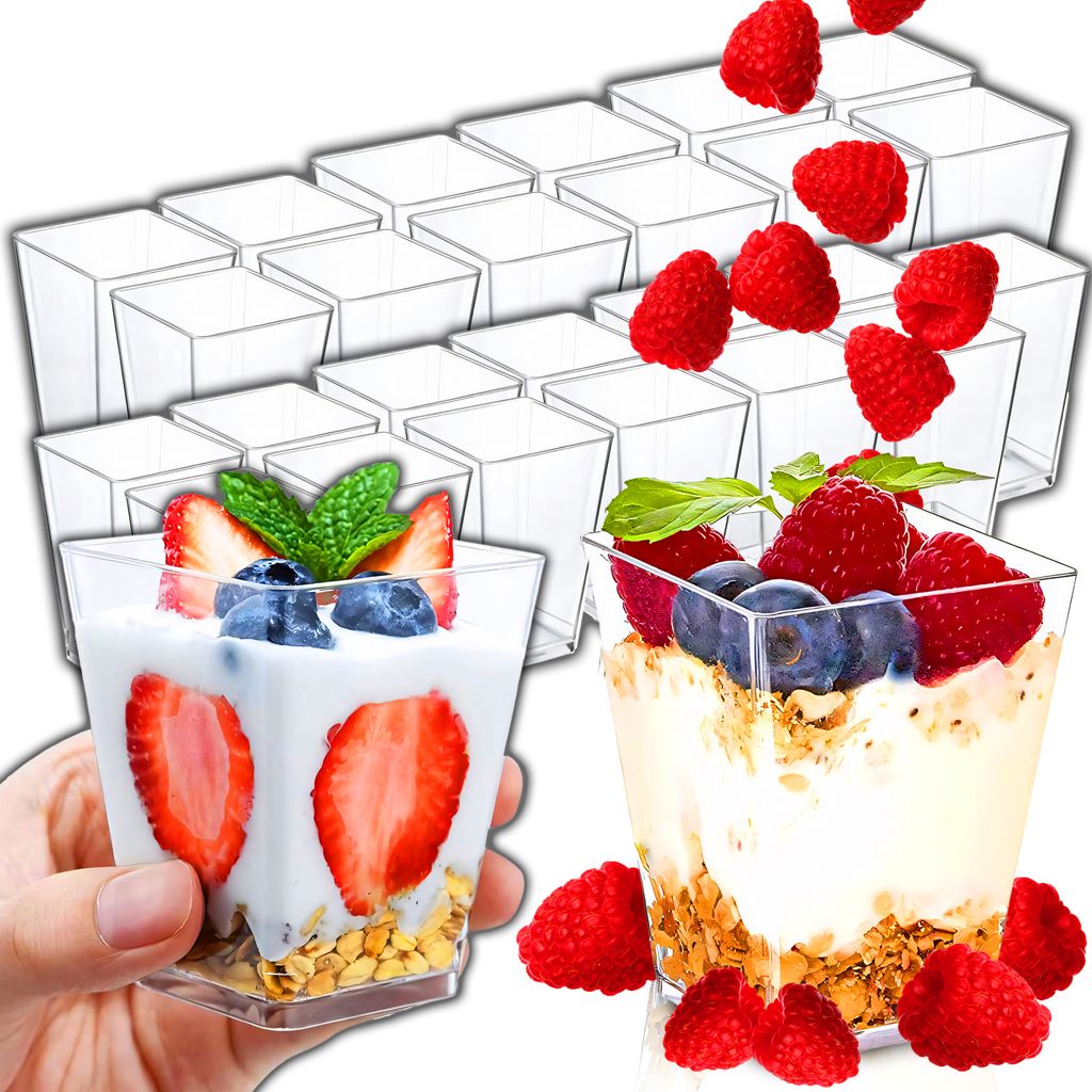 Fingerfood Becher 160ml klar eckig 7,5 x 6 cm 20 Stück Produktbild 