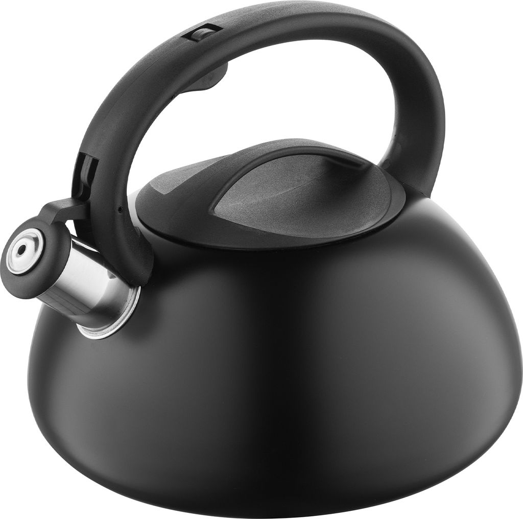 FLORINA Wasserkessel 2,5L I Edelstahl Teekessel LUKE I Flötenkessel mit Automatischem Pfiff I Bakelit-Griff I Geeignet für Gas-, Induktions-, Ele...