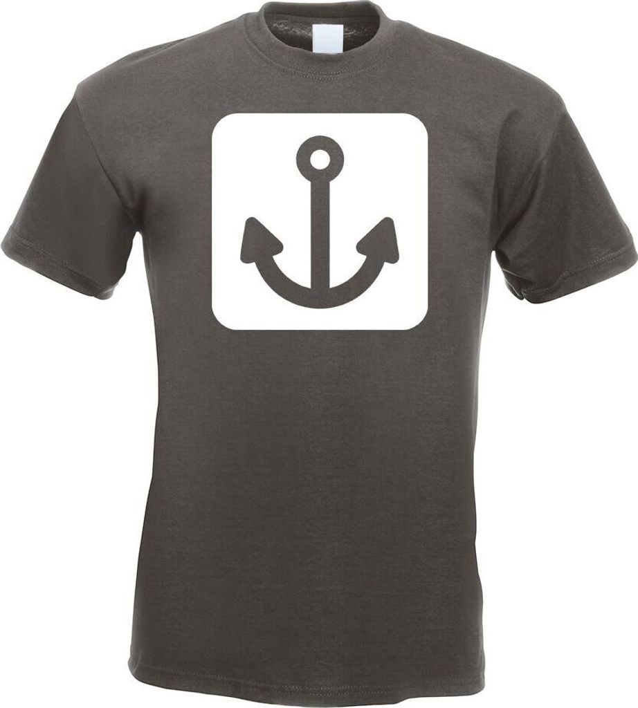 Kiwistar - T-Shirt - Graphit - Hafen Ankerplatz Piktogramme Herren Funshirt Bedruckt Design Sprüche Spruch Motive - mit Motiv Bedruckt - Funshirt ...