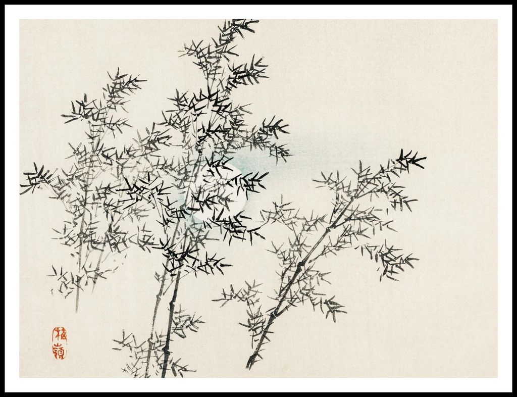 Plakat 100x75cm Bambus, Kōno Bairei Japanisch Vintage für das Wohnzimmer