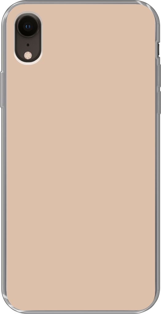MuchoWow Handyhülle Schutzhülle Hülle für Telefoonhoesje iPhone XR Beige - Farben - Unifarben Silikon Softcase Handy Hülle - Schutzdeckel
