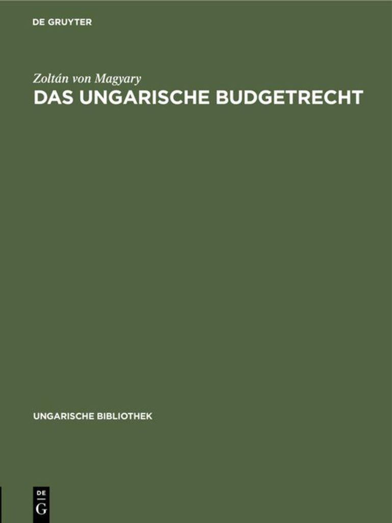 Das ungarische Budgetrecht