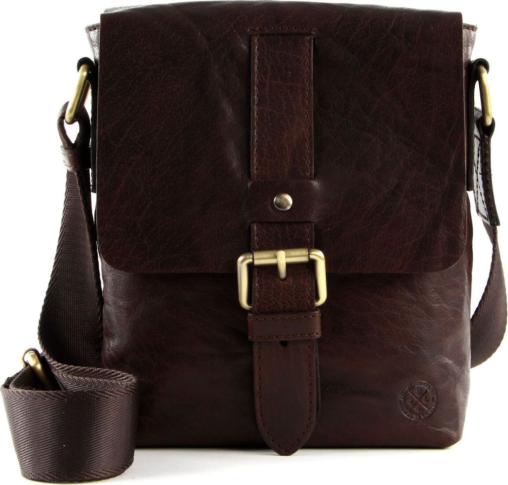 SADDLER Leder Umhängetasche George Messenger Bag Dark Brown braun