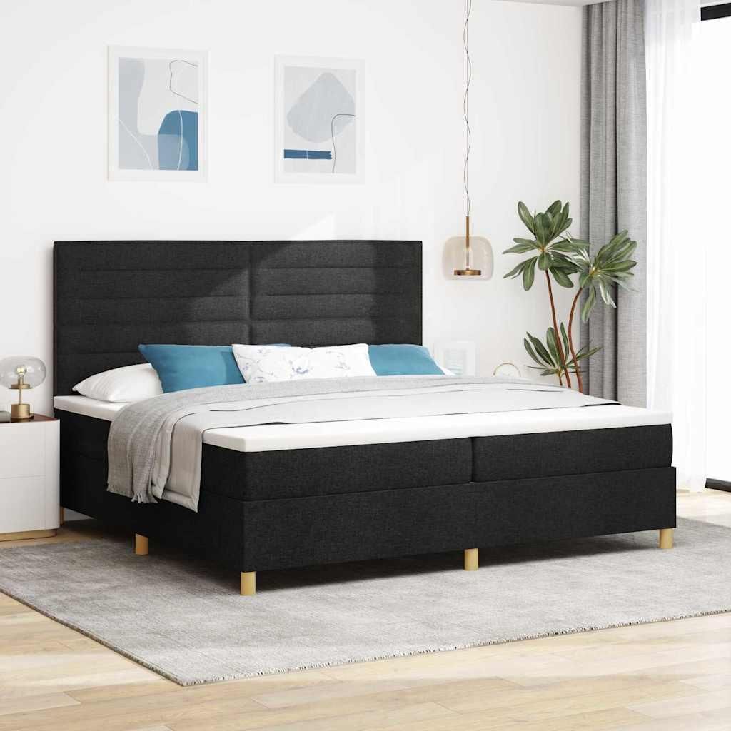Maison Exclusive - Boxspringbett mit Matratze Schwarz 200 x 200 cm Stoff