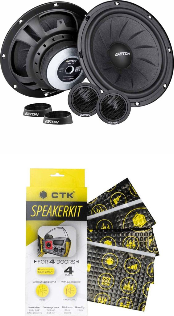 Lautsprecher Eton PRA 16 inkl. CTK Speakerkit Dämmpaket -