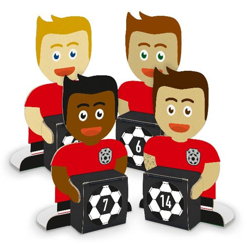 itenga Fußballbande Rot Schwarz Adventskalender 24 Figuren + 24 Würfel + Z50