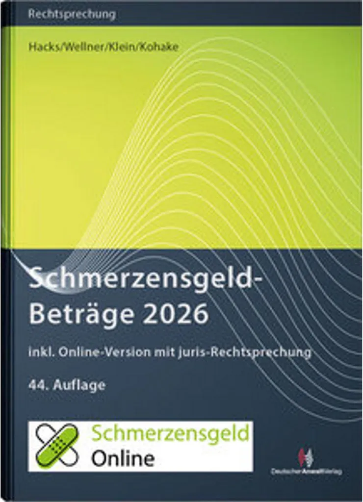 Guide SchmerzensgeldBeträge 2026 : livre indemnisation préjudice corporel