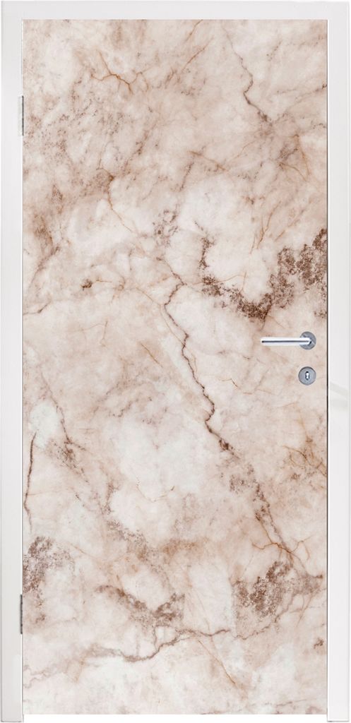 MuchoWow Türtapete Selbstklebende Türfolie Marmor - Luxus - Braun 95x235 cm Türposter Türaufkleber Klebefolie Türklebefolie - XXL-Poster - T...