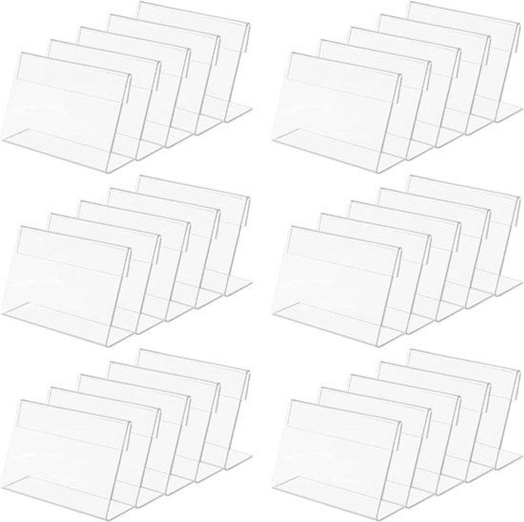 Acryl-labelhouder für Visitenkarten und Preisetiketten - 9 x 6 cm - Ideal für Geschäfte, Büros, Restaurants und Schulen - Set aus 30 Stücken