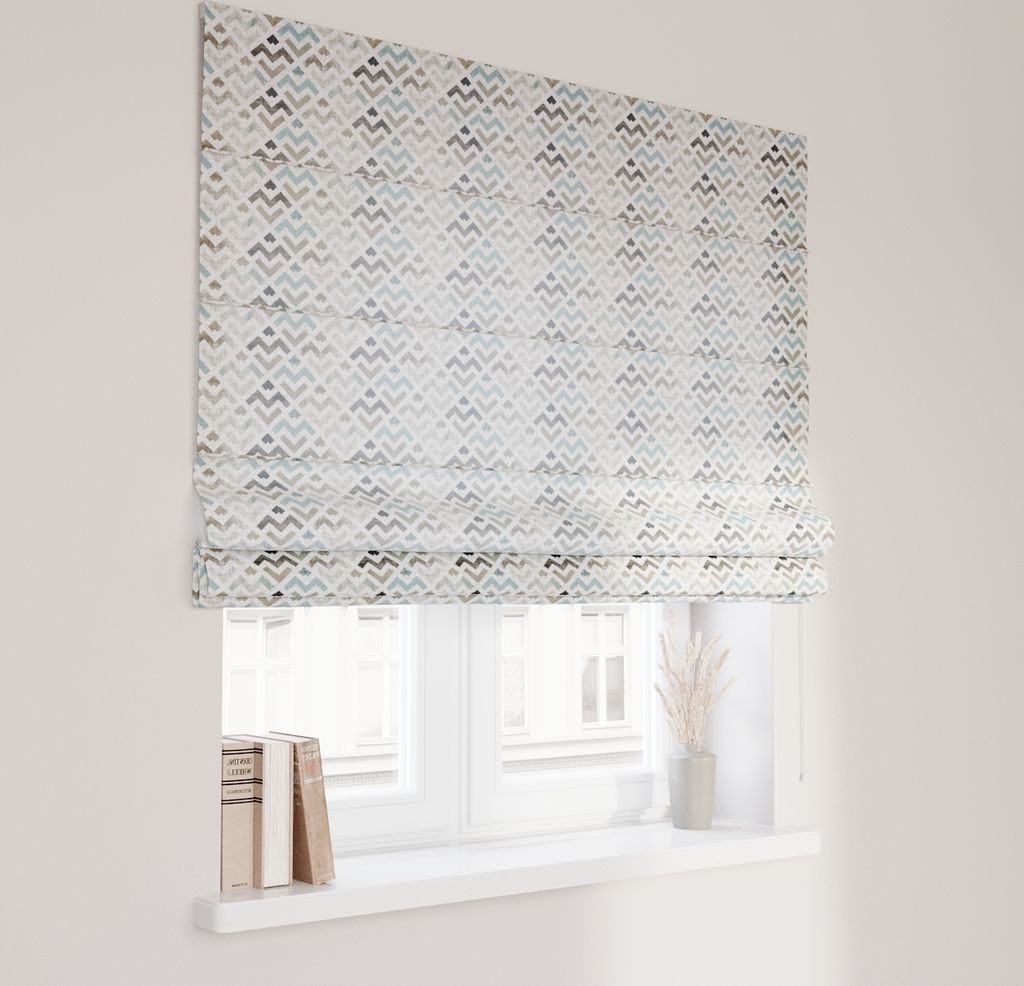 Dekoria Raffrollo Capri, blau-beige, 130 x 170 cm