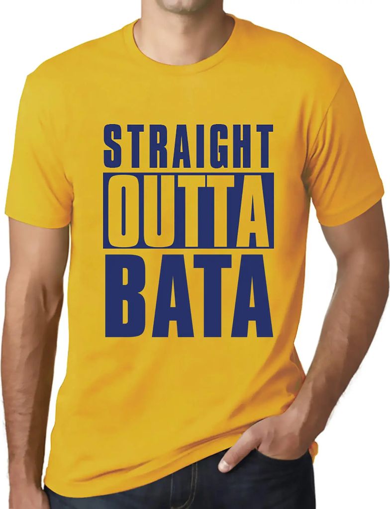 Herren Grafik T-Shirt Direkt aus Bata – Straight Outta Bata – Öko-Verantwortlich Vintage Jahrgang Kurzarm Lustige Druck Geburtstag Geschenk Mann
