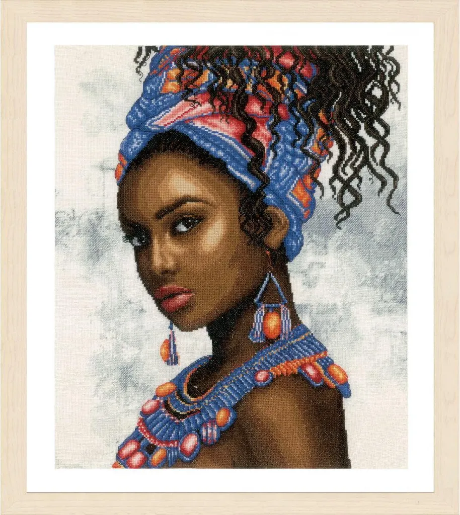 Kit Punto Croce Contato LANARTE 'Bellezza Giovanile' 29x39 Cm - Set Completo Fai Da Te Per Ricamo, Arte Da Parete, Hobby Creativo Adulti