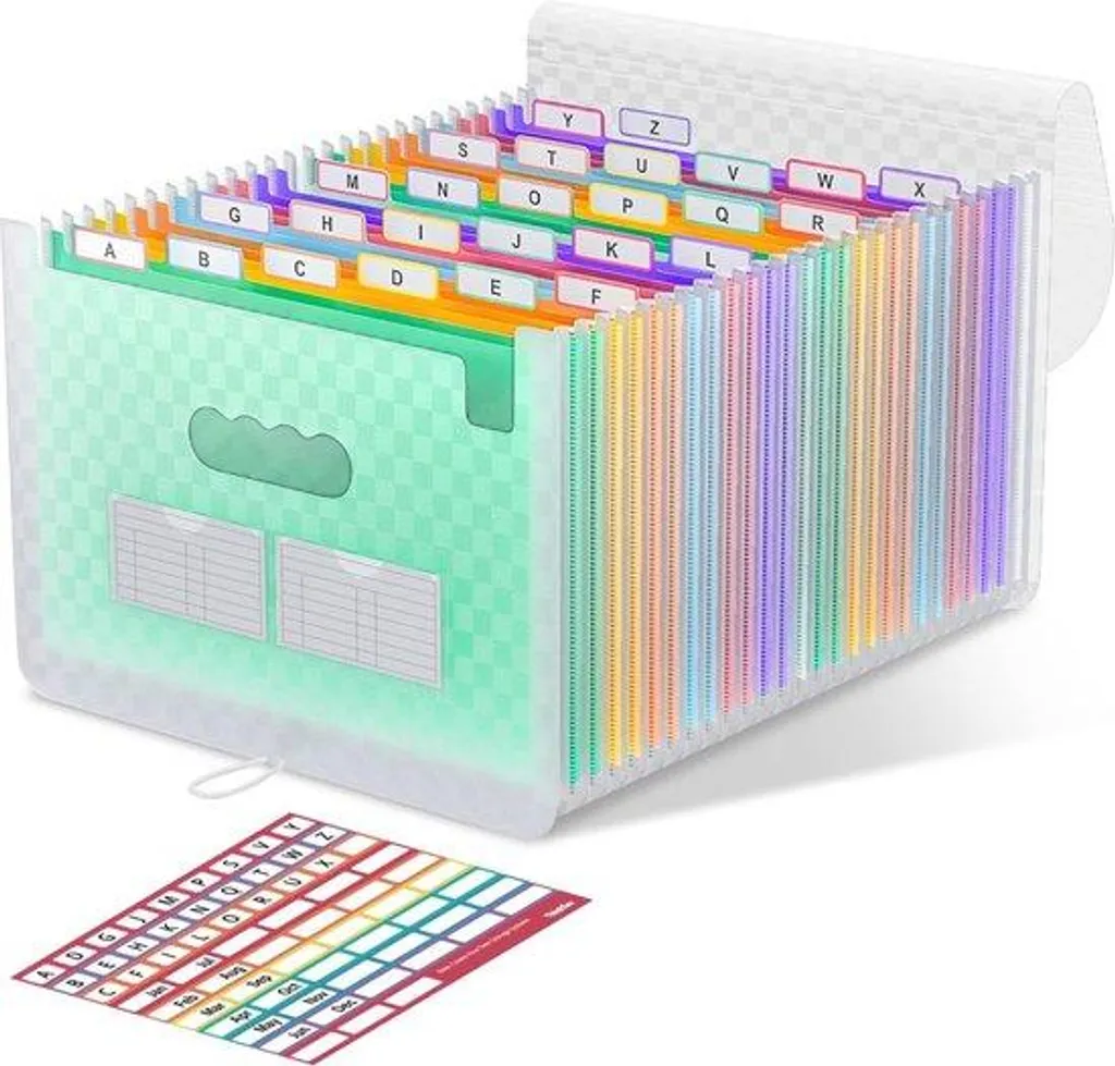 Trieur de bureau A4 vert pour organisation de documents et factures