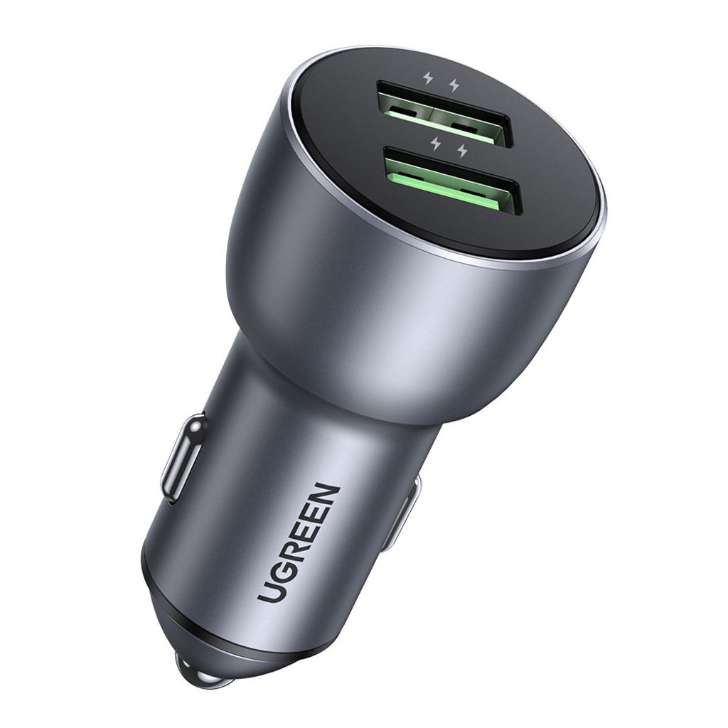 Ugreen 2x UBB-A Autoladegerät QC 3.0, 36W - Grau Produktbild 