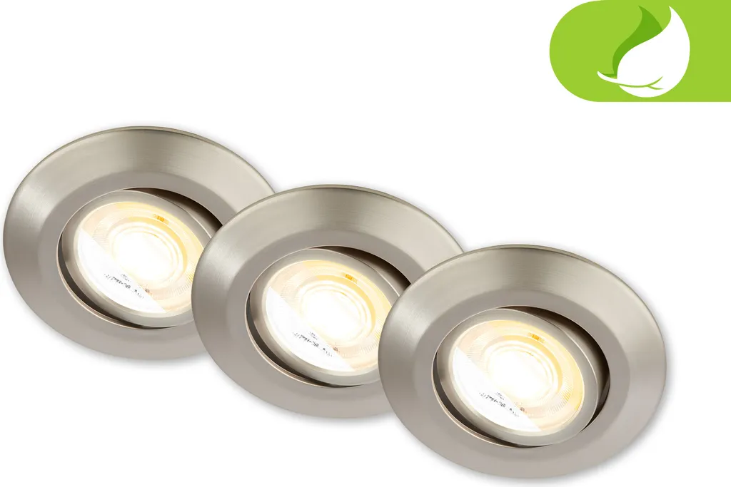 Spots LED encastrer dimmables 230V nickel mat Briloner orientables - 13
