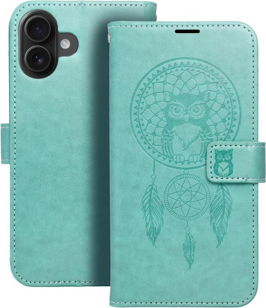 MEZZO Book Holster passend für IPHONE 16 Plus Traumfänger grün