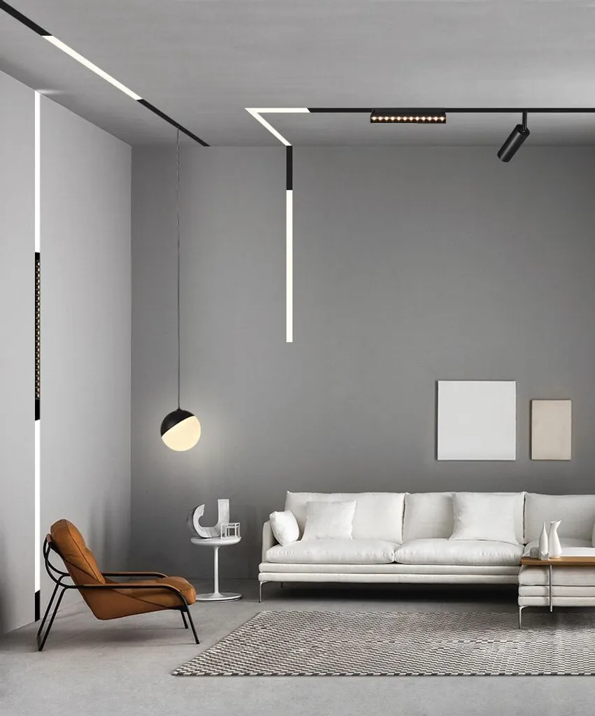 Suspension LED Magento Noire 7W Abigali - Design Longiligne 180cm