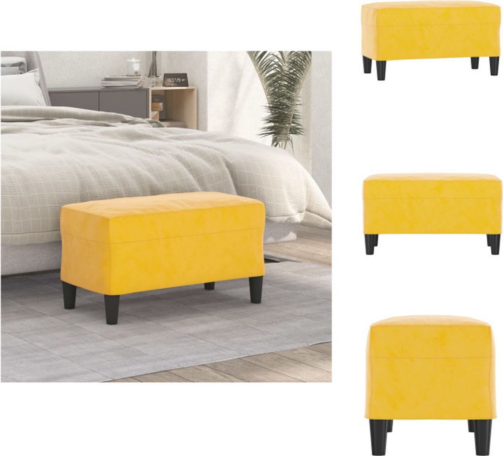 vidaXL Sitzbank Gelb 70x35x41 cm Samt - Sitzbänke