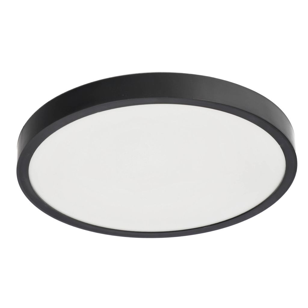 LED-Plafond PERETI 18W schwarzer Ring 29,5cm, 3000K warme Farbe, 1800lm, IP44, 220-240V EDO777611 EDO