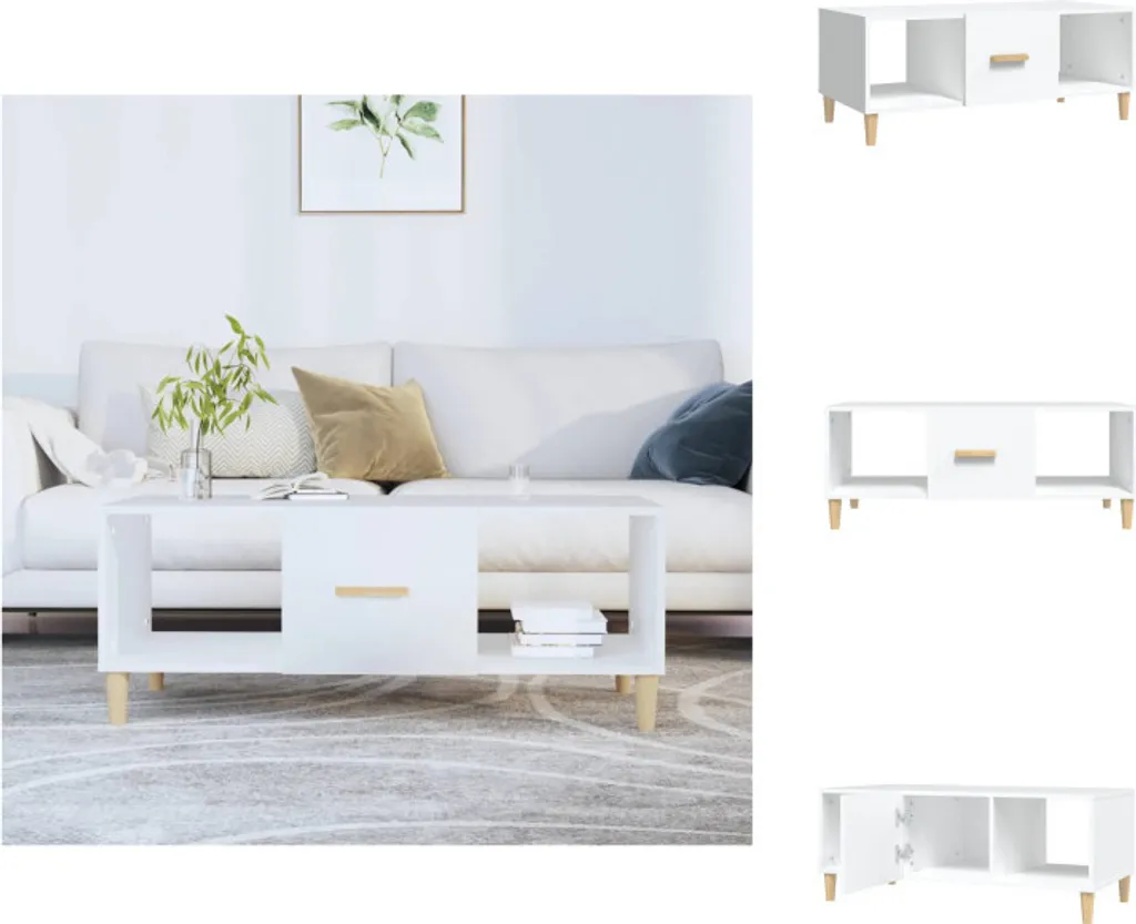 Tavolino da Caffè Bianco 102x50x40 cm vidaXL: Design Minimal Wood