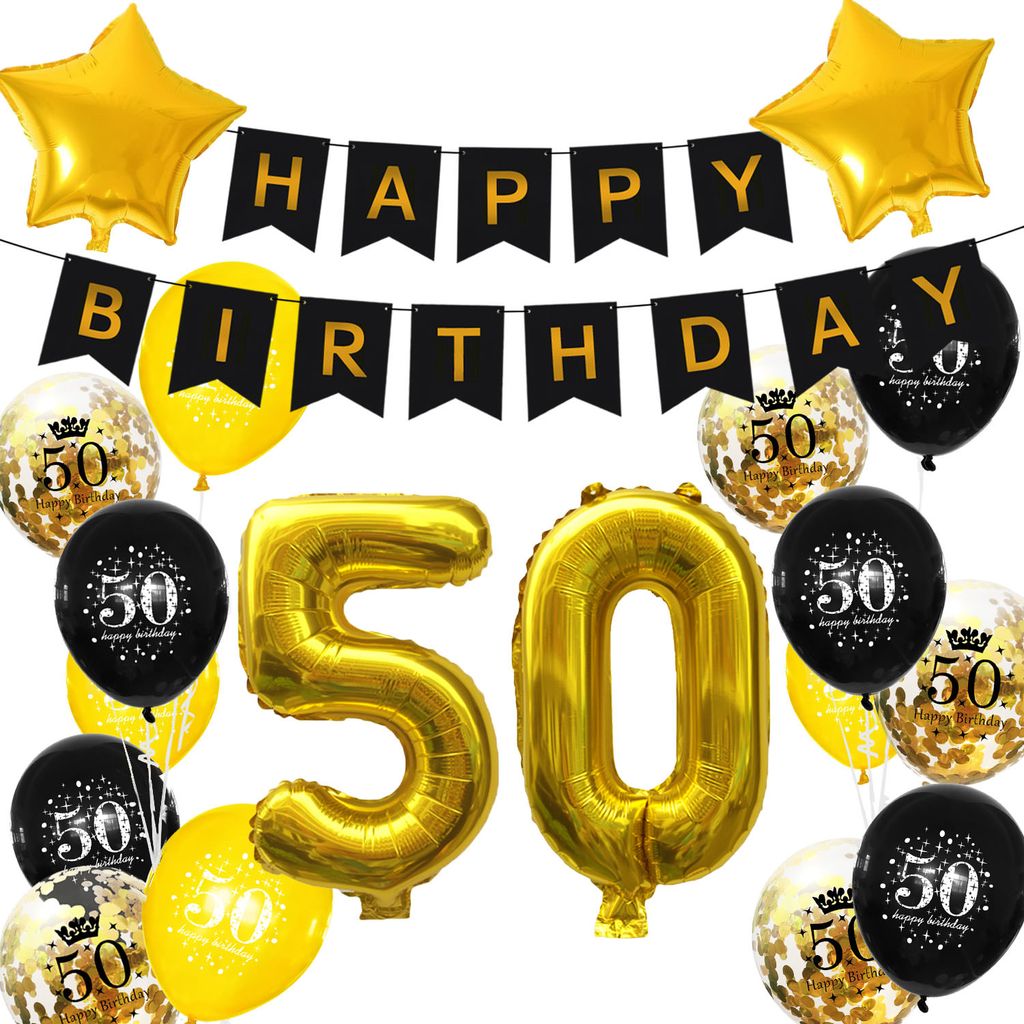 50 Geburtstag Party Swirl Girlanden schwarz gold Raum Deko Dekoration 