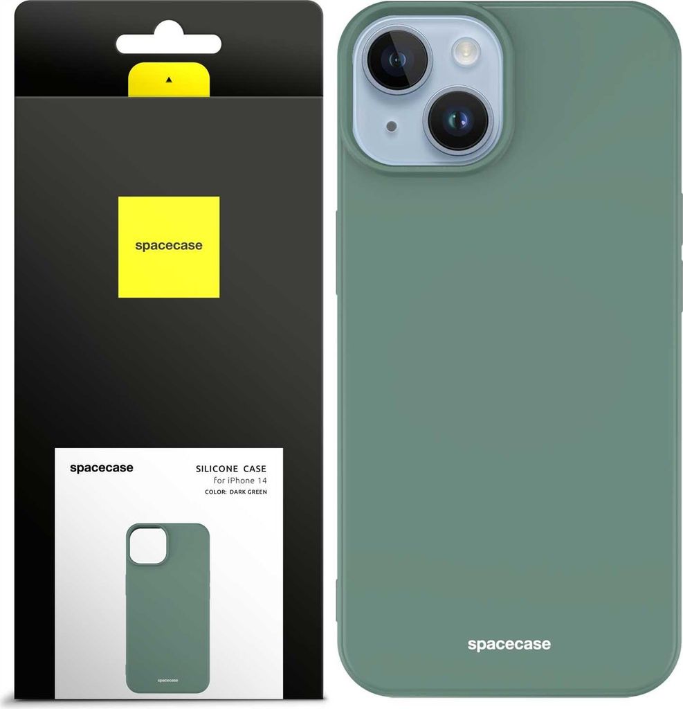 Spacecase Silikonhülle iPhone 14 dunkelgrün